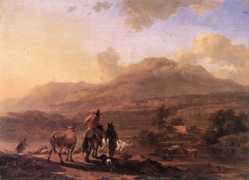 尼古拉 波桑 Italian Landscape At Sunset